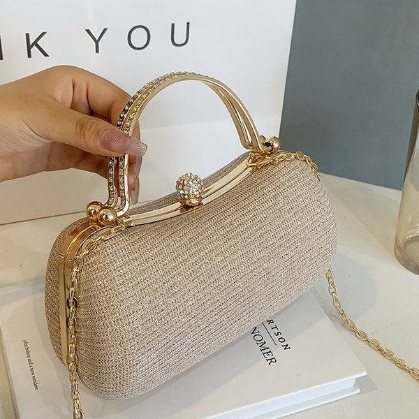 Rose Oval Clutch Evening Bag